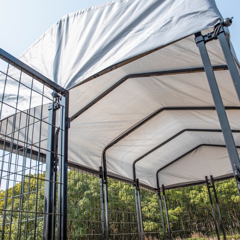 Wholesale Pet Playpen Welded Wire Pet Enclosure Heavy Duty Outdoor Pet Dog Fence With Waterproof Cover