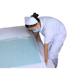 wholesale Almohadilla de cama para incontinencia hospitalaria reutilizable PUL Almohadilla lavable con alas Almohadilla de alta absorción
