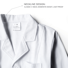 レディースロングスリーブ刺繍カラースクラブ新式ナースユニフォームホワイトドレス