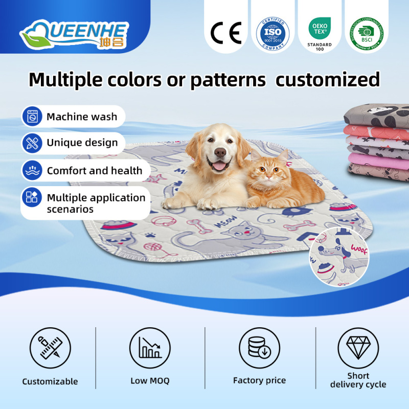 Benutzerdefinierte Muster Pet Pad Wasserdichte, rutschfeste Welpen-Trainings-Toiletten-Pipi-Pads in mehreren Größen