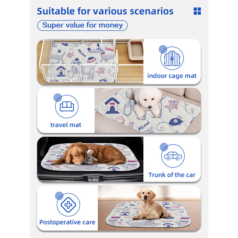 Benutzerdefinierte Muster Pet Pad Wasserdichte, rutschfeste Welpen-Trainings-Toiletten-Pipi-Pads in mehreren Größen