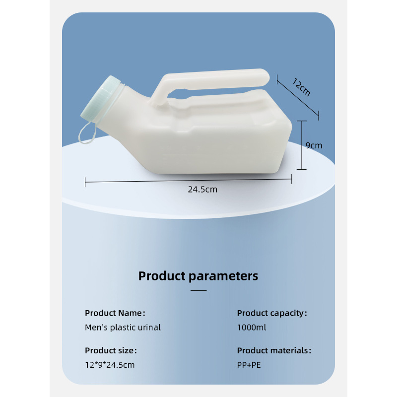 Wholesale Plastic Eco-Friendly Portable Pee Bottles Urinals for Men 1000ml Glow Dark Spill Proof Swing Lid for Bedridden Users