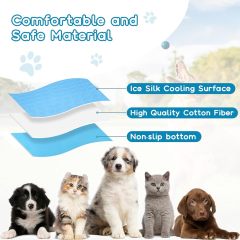 Colchoneta refrigerante lavable para perros (venta al por mayor), colchoneta refrigerante de seda de hielo, almohadilla refrigerante para mascotas para asientos de coche en interiores y exteriores