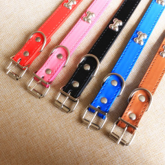 Rolled Leather Dog Collar Soft Padded Round Puppy Collar  Handmade Genuine Leather Collar