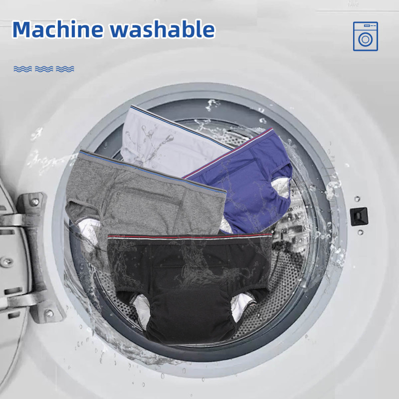 Wholesale Custom Men Incontinence Panties Reusable Urinary Washable Adult Incontinence Underwear for Men