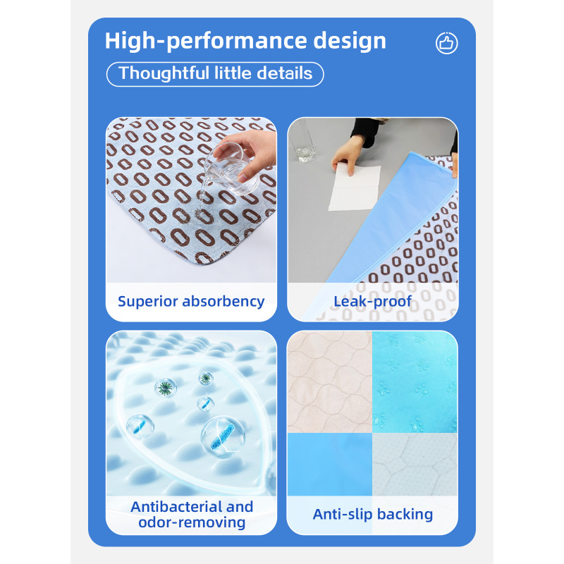 Wholesale Reusable Washable Eco-Friendly Latex-free High Absorbency Pet Pee Pad Puppy Training Pad