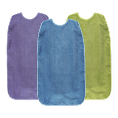 Wholesale Waterproof Terry Fabric Adult Bib Reusable Absorbent Clothing Protector Patient Bibs