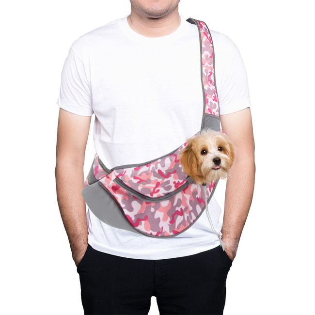 Comfortable Portable Dog Outing Travel Carrier Breathable Mesh Sling Bag Single Shoulder Chest Messenger Bag