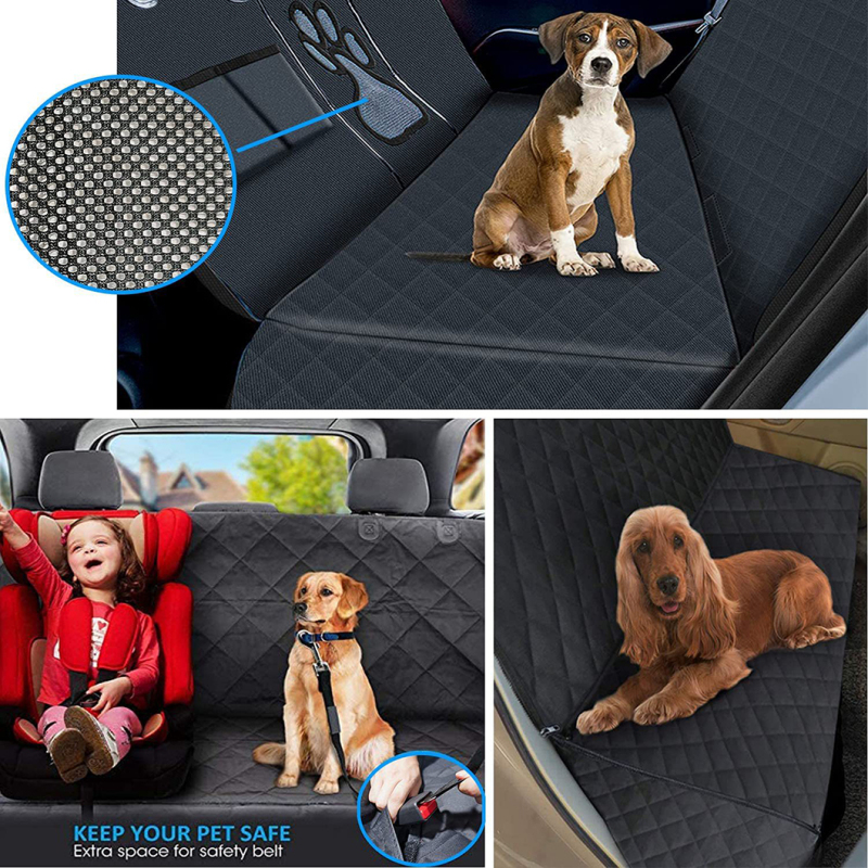 Waterproof Pet Seat Cover Hammock 600D Heavy Duty Scratch Proof Nonslip Durable Soft Pet Back Seat Covers