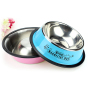 Multiple Colour Pet Feeding Bowls Stainless Steel Pet Food Water Bowl with Non-Slip Rubber Base