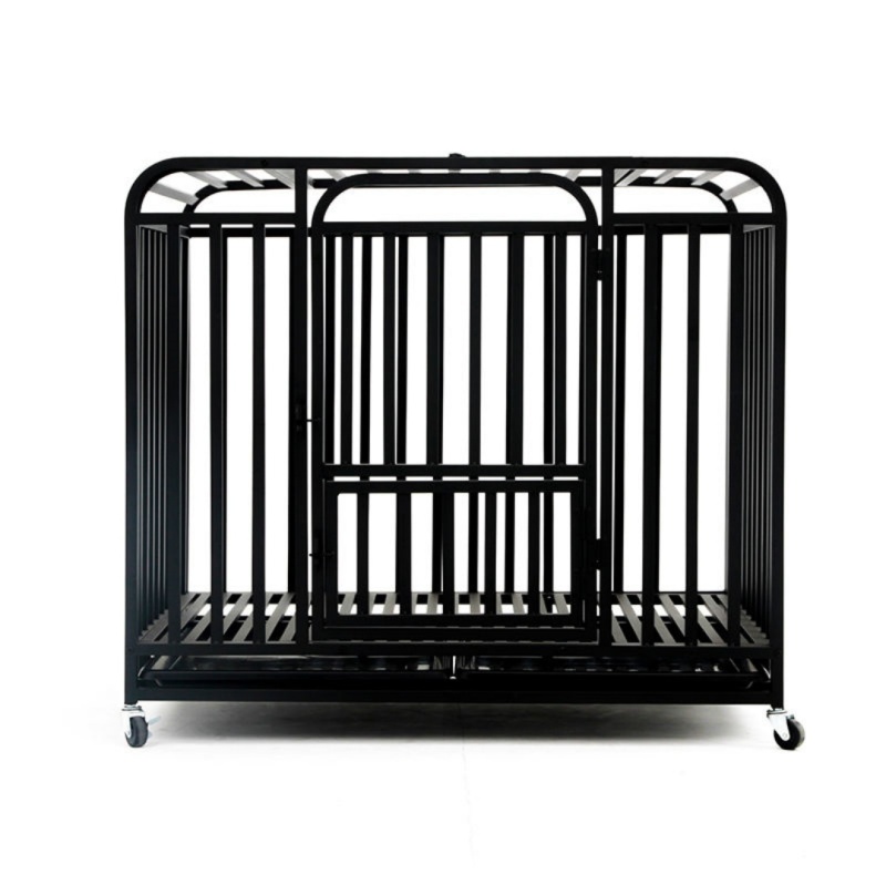 Wholesale Large Galvanized Iron Pet Supplies Detachable Assembled Dog Crate with Breathable Plastic Tray Lock Solid Pattern