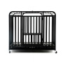 Wholesale Large Galvanized Iron Pet Supplies Detachable Assembled Dog Crate with Breathable Plastic Tray Lock Solid Pattern