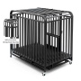 Wholesale Large Galvanized Iron Pet Supplies Detachable Assembled Dog Crate with Breathable Plastic Tray Lock Solid Pattern