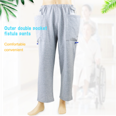 Bolsillos en ambos lados Pantalones para el cuidado de la incontinencia urinaria para el paciente de cirugías abdominales de fístula de ostomía de vejiga y ano