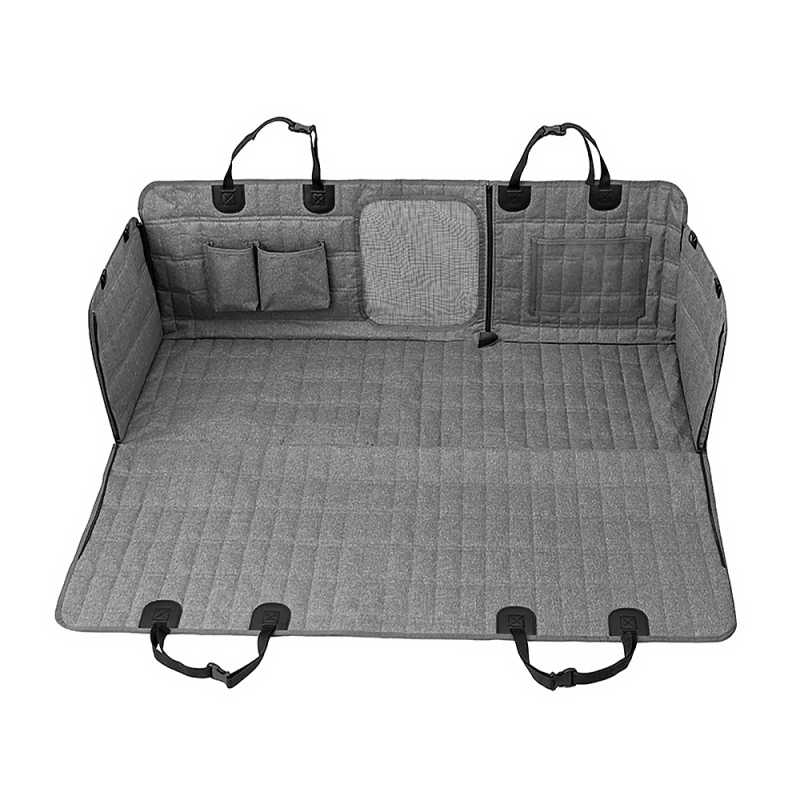 Waterproof Dog Seat Cover Nonslip Dog Hammock 600D Heavy Scratchproof Pet Seat Cover for Cars Back Seat with Mesh Window