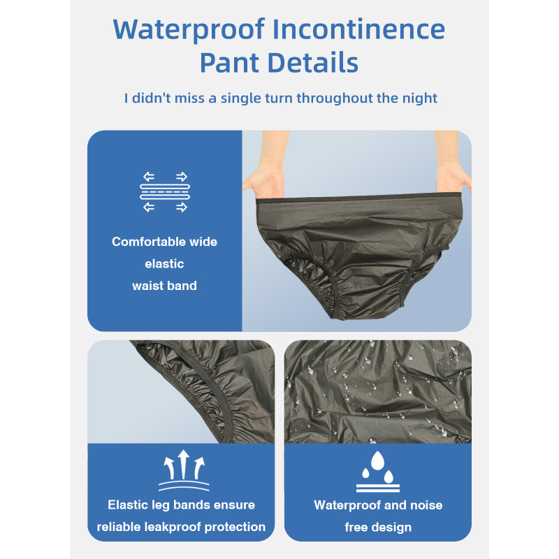Aidingcare Couche-culotte lavable et réutilisable pour adulte, silencieuse, en plastique, unisexe, anti-fuite, pour incontinence
