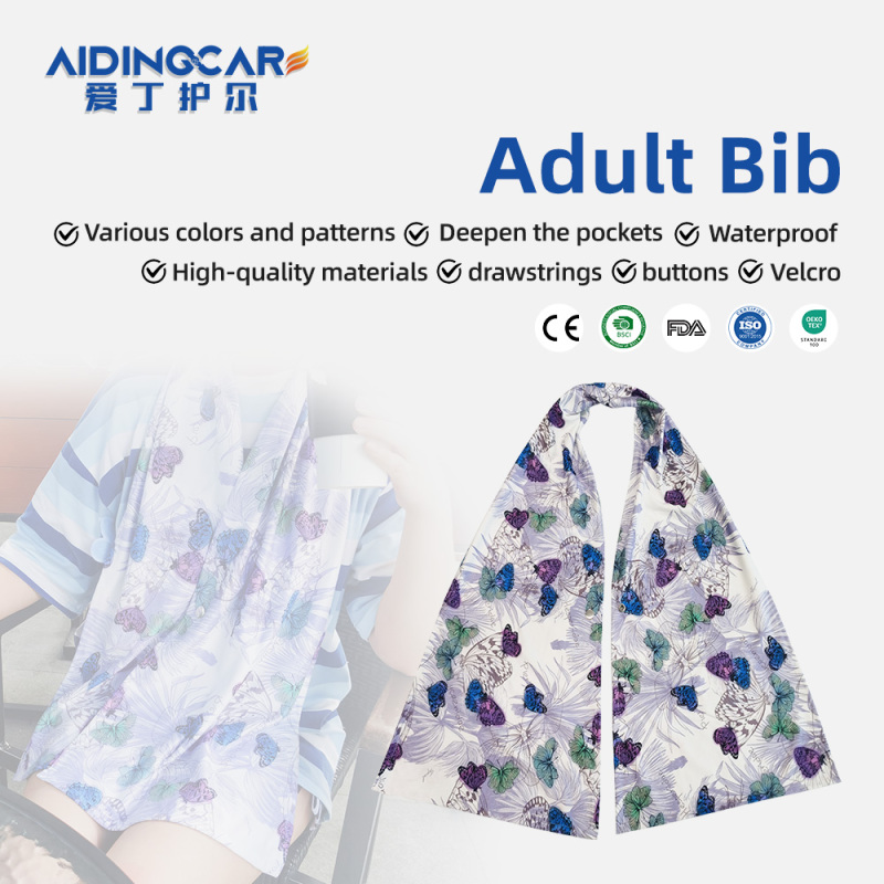 Wholesale Washable Reusable Sleeveless Apron Adult Bibs Button Closure Latex-free Durable Anti-dirty Elderly Food Eating