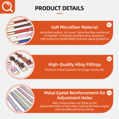 Wholesale Soft Leather Dog Collar PU Leather Adjustable Dog Cat Collars for Dog Small Large Cat Collars