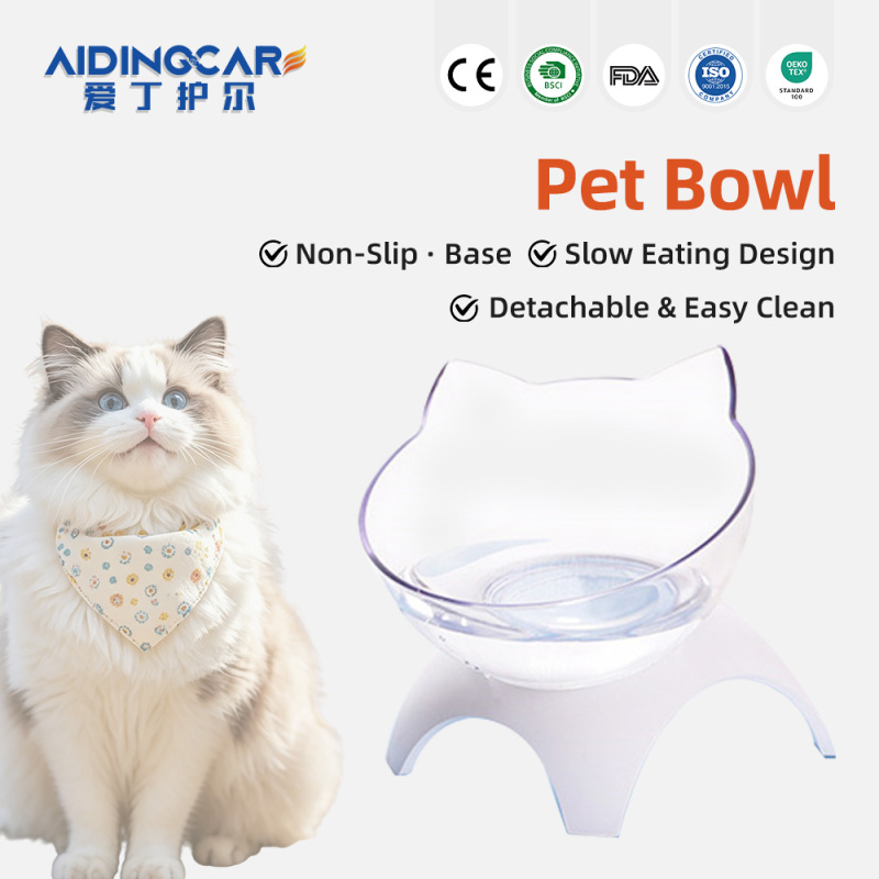 Wide Dish Non Slip Elevated Cat Food Bowls with Raised Stand for Puppy Dogs Cats