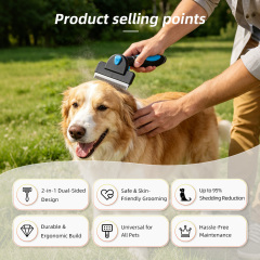 Wholesale Professional Dog Deshedding Tool Cat Grooming Brush Effectively Reduces Hair Shedding