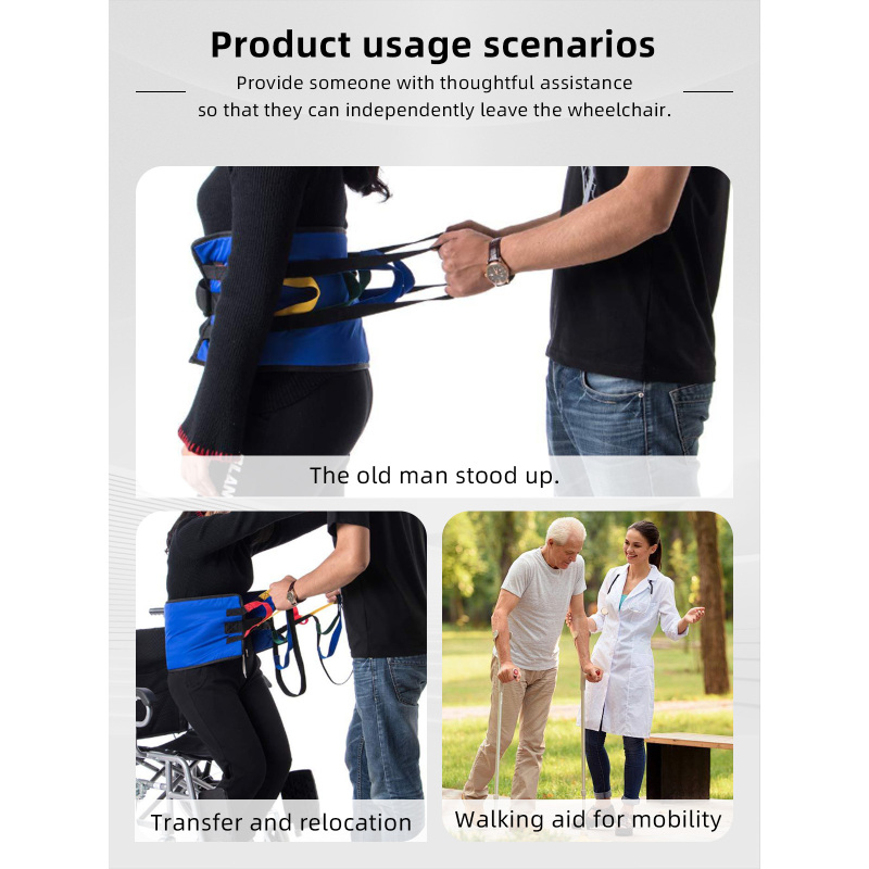 Wholesale Safety Gait Assist Device Fabric Transfer Gait Belt for Elderly & Disabled Wheelchair Bed Lift Aid Comfortable Handles