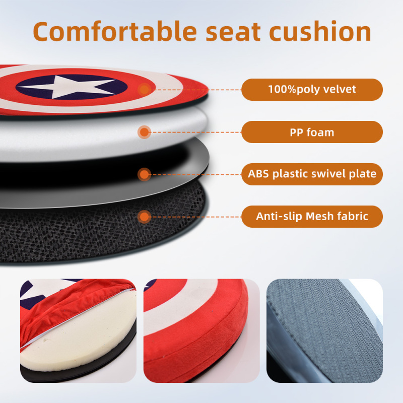 Round 40cm Swivel Seat Cushion, 360 Rotating Pad for Home Office Yoga Dining Chair