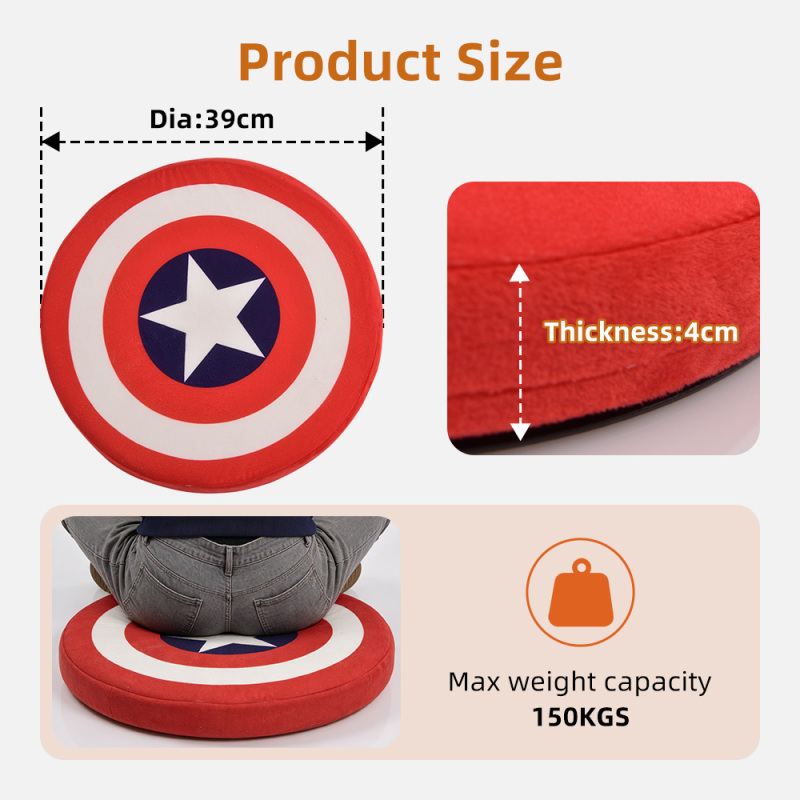 Round 40cm Swivel Seat Cushion, 360 Rotating Pad for Home Office Yoga Dining Chair