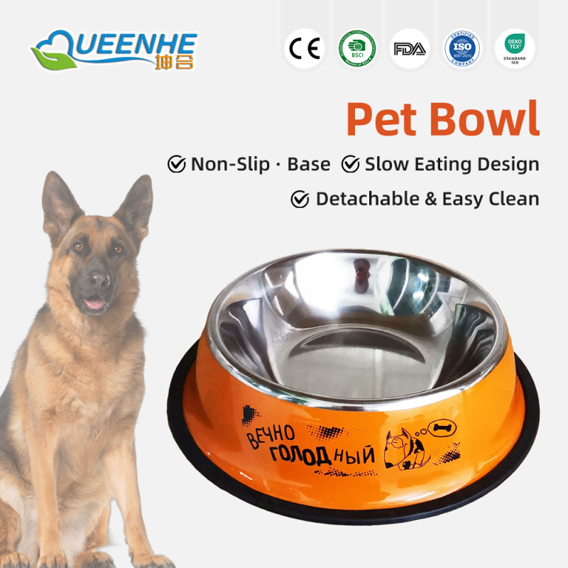 Wholesale Pet Bowls Multiple Colour Pet Food Container Non-slip 201 Stainless Steel Pet Bowls for Small Animals