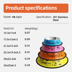 Wholesale Pet Bowls Multiple Colour Pet Food Container Non-slip 201 Stainless Steel Pet Bowls for Small Animals