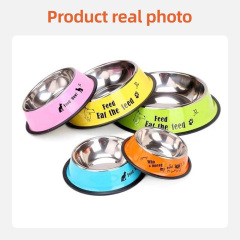 Wholesale Pet Bowls Multiple Colour Pet Food Container Non-slip 201 Stainless Steel Pet Bowls for Small Animals