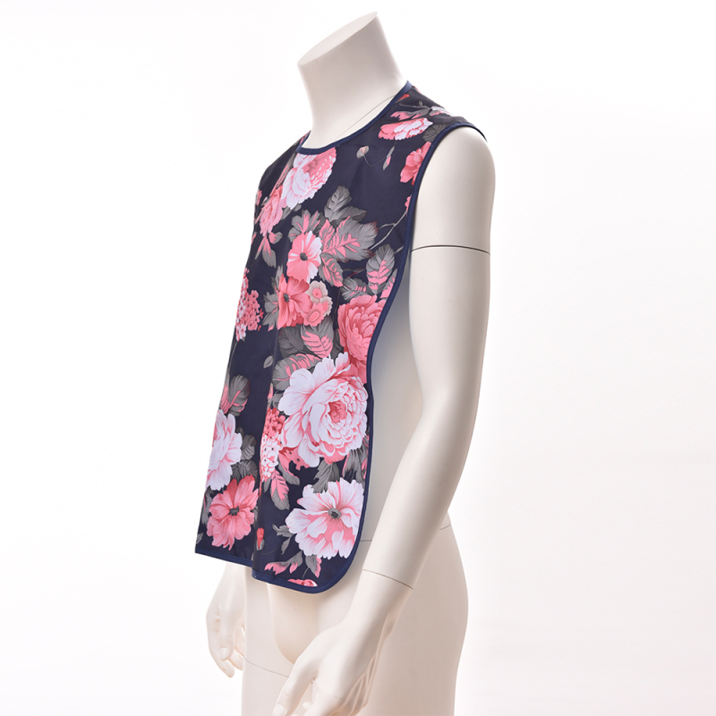 Print Waterproof Reusable Clothing Protectors Adult Bib for Elderly Women