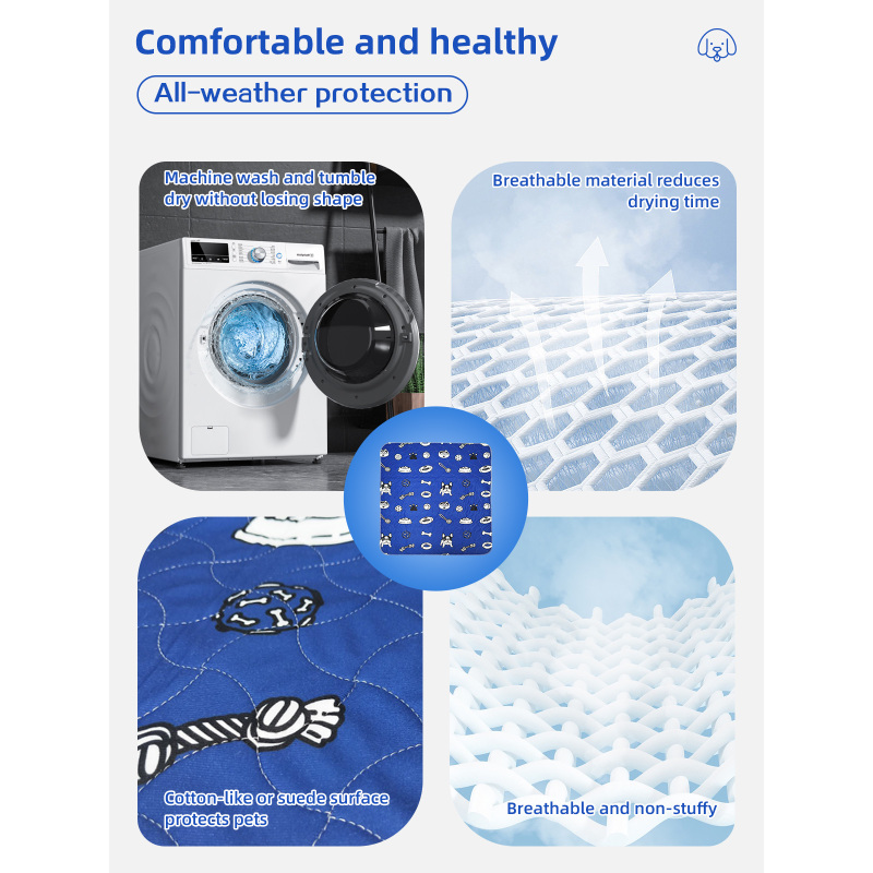 Wholesale Waterproof Cloth Non-Slip Customizable Fashion Pet Pads for Dogs High Absorption Durable Design Eco-Friendly Features