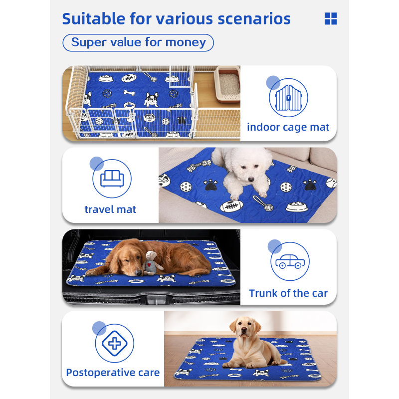 Wholesale Waterproof Cloth Non-Slip Customizable Fashion Pet Pads for Dogs High Absorption Durable Design Eco-Friendly Features