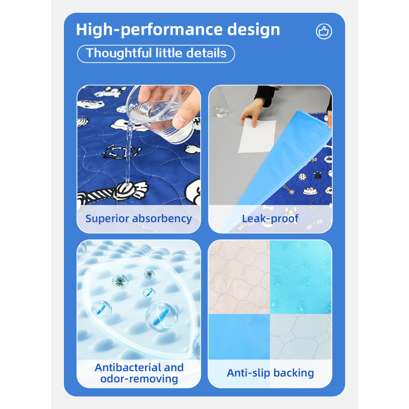 Wholesale Waterproof Cloth Non-Slip Customizable Fashion Pet Pads for Dogs High Absorption Durable Design Eco-Friendly Features