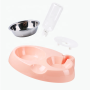 Double Dog Cat Bowls Water and Food Bowl Set Detachable Stainless Steel Bowl Automatic Water Dispenser Bottle Pet Feeder