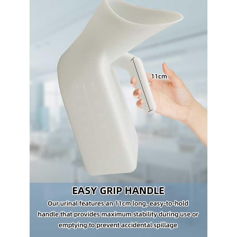 Women's 1000mL Portable Urine Bottle & Collection Cups Eco-Friendly PP Material for Hospital Elderly Travel & Emergency Use