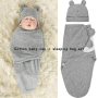 100% Cotton Baby Swaddle Blanket with Hat Set, Newborn Swaddle Wrap suit, Receiving Blankets