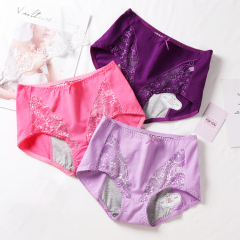Menstrual Period Panties Women Cotton Lace Incontinence Pant, Incontinence Leak Proof Underwear for Adult
