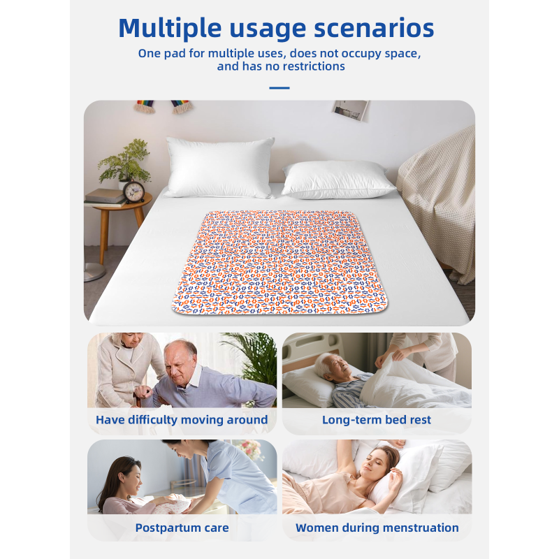 Wholesale Washable Reusable Waterproof Underpads Heavy Absorbency Bedwetting Incontinence Pads for Adults Plain Polyester/Cotton