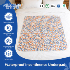 Wholesale Washable Reusable Waterproof Underpads Heavy Absorbency Bedwetting Incontinence Pads for Adults Plain Polyester/Cotton
