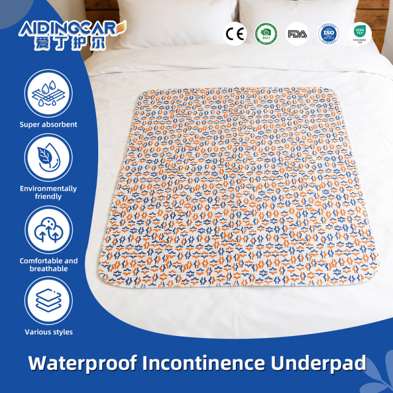 Wholesale Washable Reusable Waterproof Underpads Heavy Absorbency Bedwetting Incontinence Pads for Adults Plain Polyester/Cotton