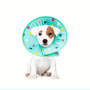 Adjustable S-XL Green Print Pet Protective Collar Dog Neck Recovery Cone Collar for Anti-Bite Lick, Surgery or Wound