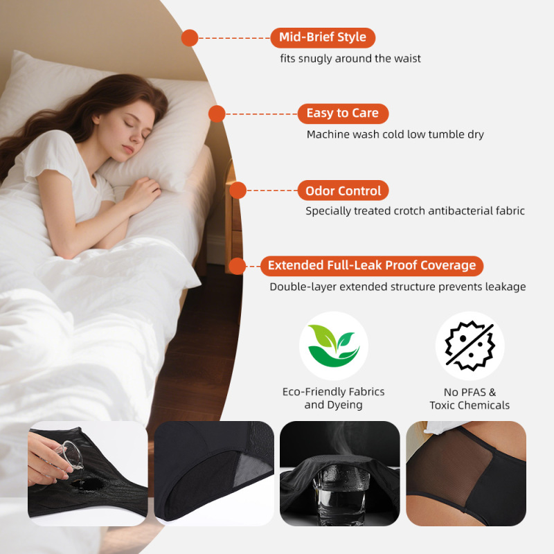 Aidingcare Wiederverwendbare Menstruationsunterwäsche, Damen-Periodenslips für aktive Nutzung
