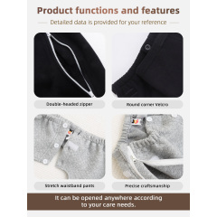 Großhandel Inkontinenz-Pflegehosen Offene Patientenpflegekleidung mit seitlichem Reißverschluss für ältere Menschen und zur Vermeidung peinlicher Situationen