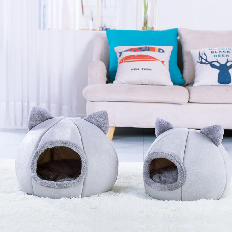 Soft Fabric Cat Bed Keep Warm Comfortable  Newly Cat Head Style Designed Pet Bed