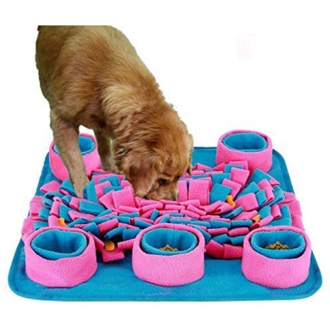 犬用パズルおもちゃ インタラクティブフィードスナッフルマット 退屈のため 猫犬の自然な採餌スキルを促進 室内用おやつディスペンサー