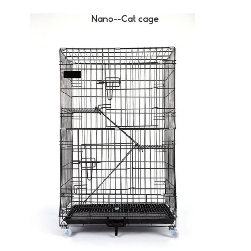 Wholesale 3 Floors Iron-Baking Finish Cat Cage Multifunction Thick 3 Tier Large Stackable Outdoor Cat Cage Indoor for Large Cats
