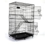 Wholesale 3 Floors Iron-Baking Finish Cat Cage Multifunction Thick 3 Tier Large Stackable Outdoor Cat Cage Indoor for Large Cats