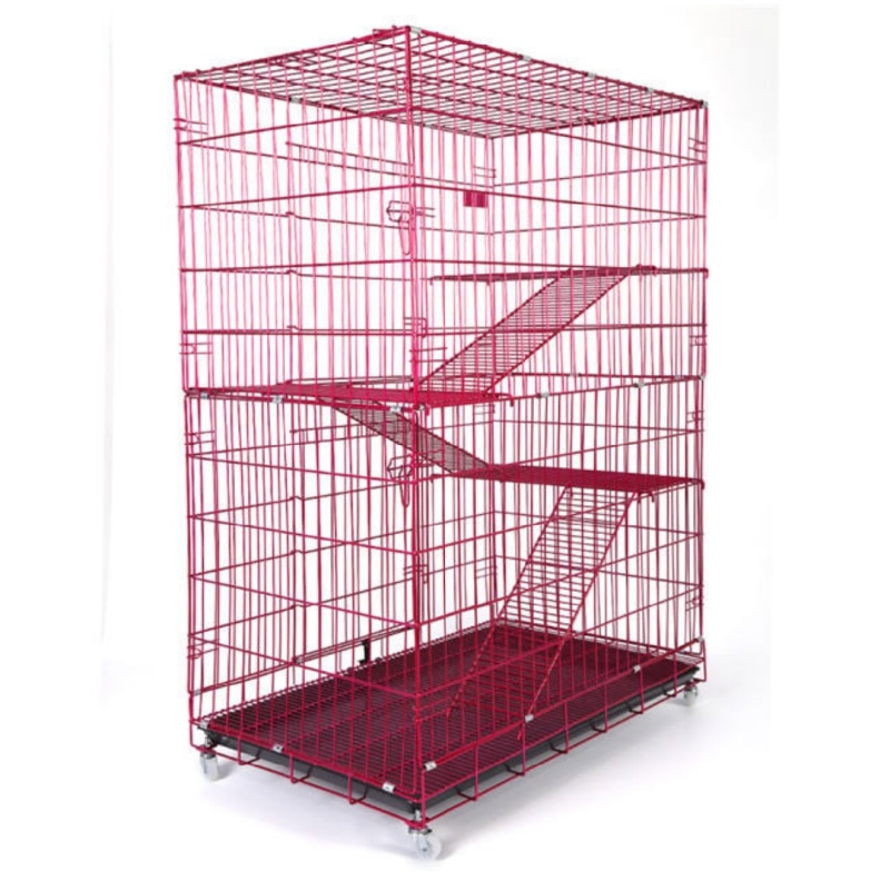 Wholesale 3 Floors Iron-Baking Finish Cat Cage Multifunction Thick 3 Tier Large Stackable Outdoor Cat Cage Indoor for Large Cats