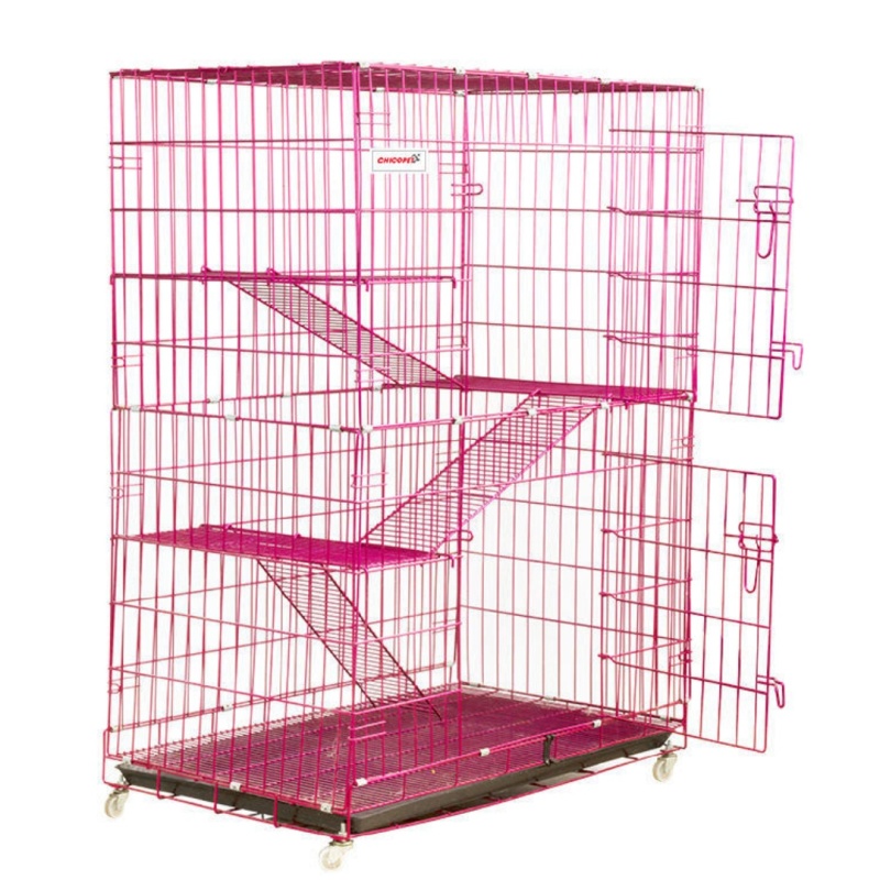 Wholesale 3 Floors Iron-Baking Finish Cat Cage Multifunction Thick 3 Tier Large Stackable Outdoor Cat Cage Indoor for Large Cats